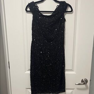 Adriana Pappel Elegant Black Sequin Dress